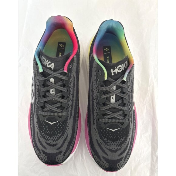HOKA Mach X Running Shoes Men’s 9.5 Black Rainbow Sporty Athletic Speed Comfort main image 8